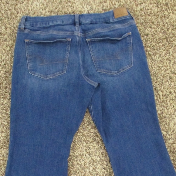 American Eagle Jeans Women's 12 X-Short Dark Wash Curvy Kick Boot Stretch Denim - Picture 4 of 8